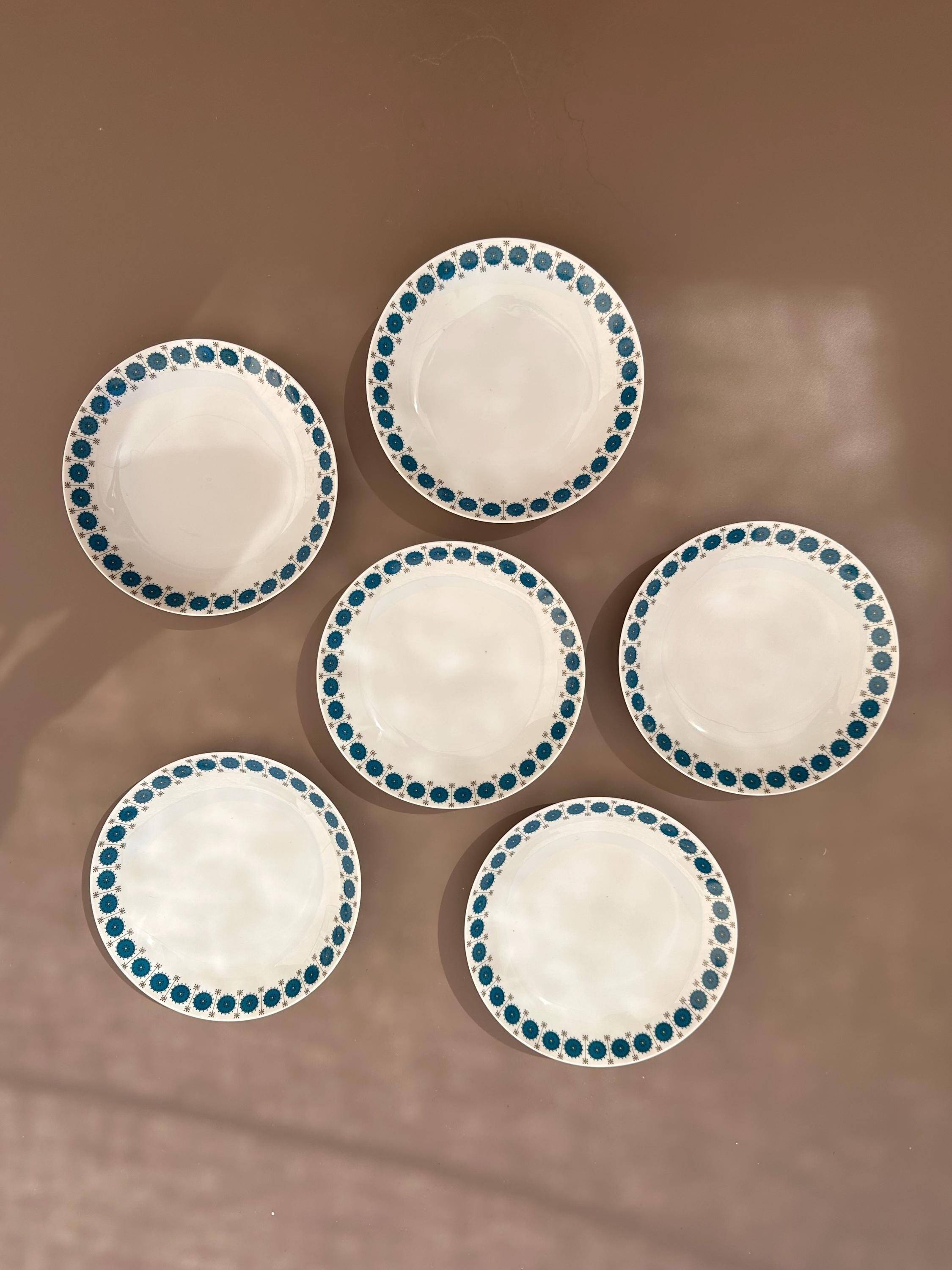 Set of 6 vintage Thomas Germany deep plates – Geometric design year