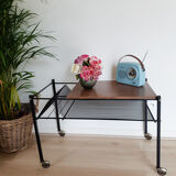 Table porte-électrophone, porte vinyles, vintage, table d'appoint, console,  desserte