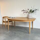 Vintage extendable round dining table Omann Jun
