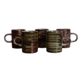 Set of 5 stoneware espresso cups