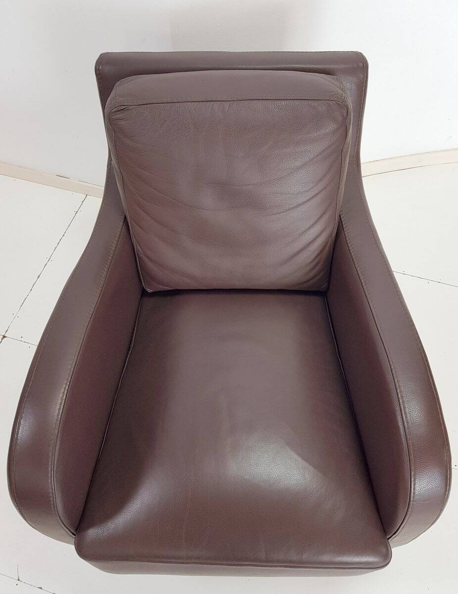 Modern Brown Leather Armchair from Musa Design, Italy, 1990s