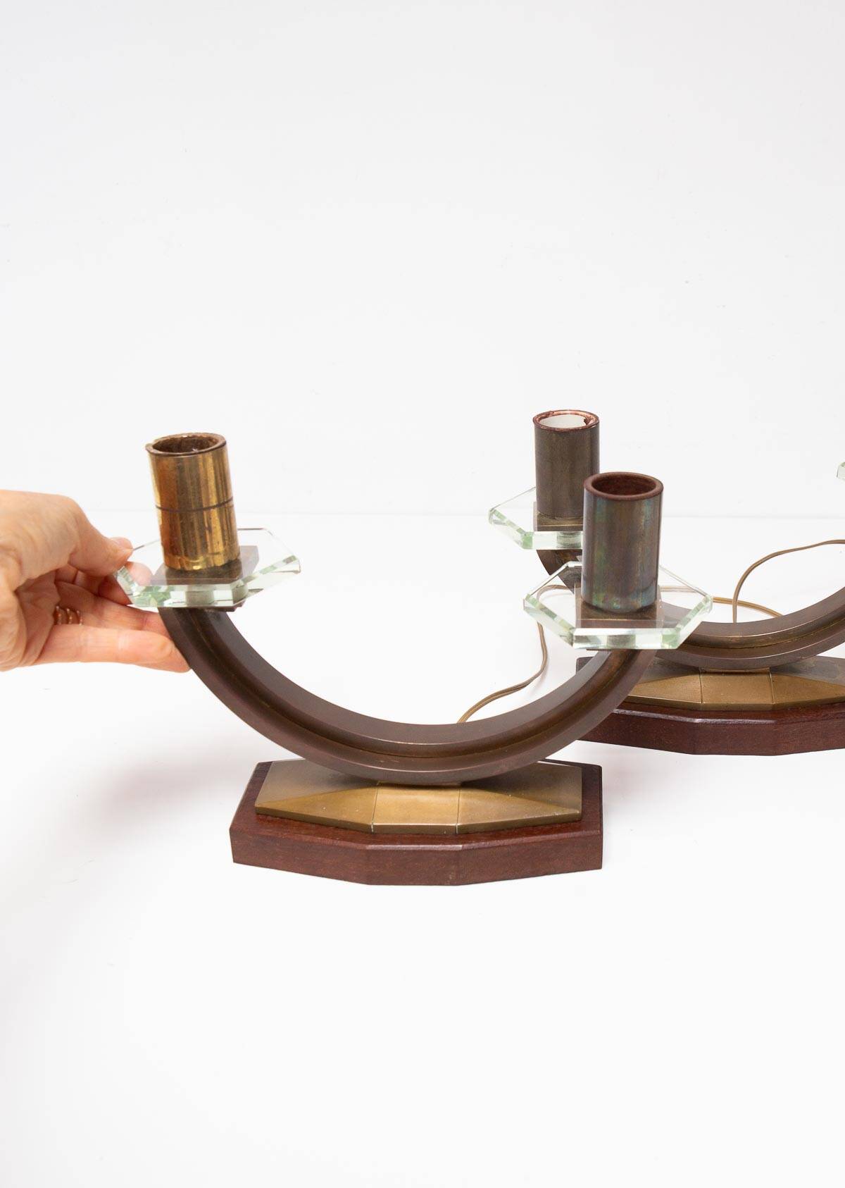 Pair of art deco style bedside lamps circa 1940