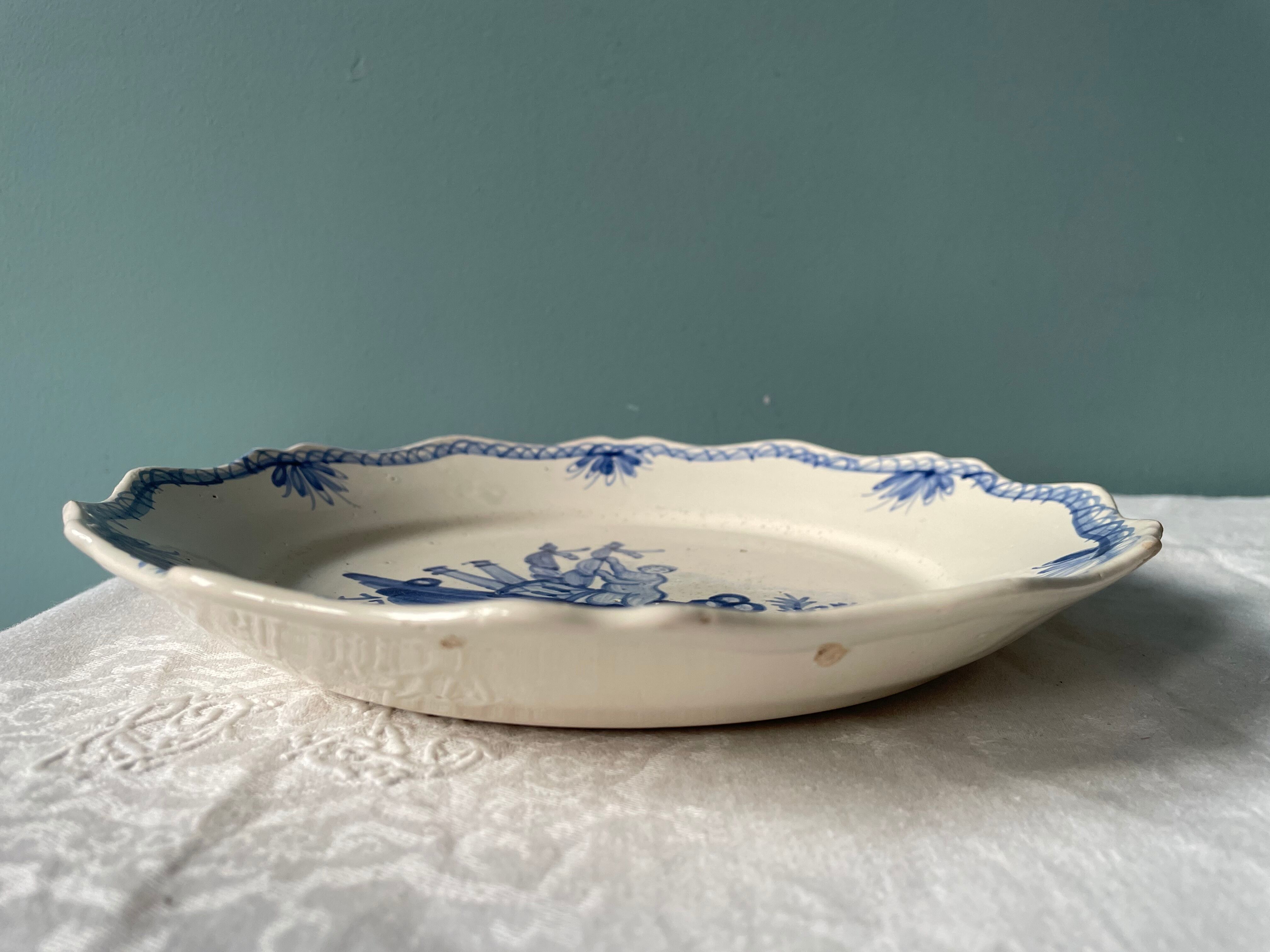 Nevers earthenware patronymic plate