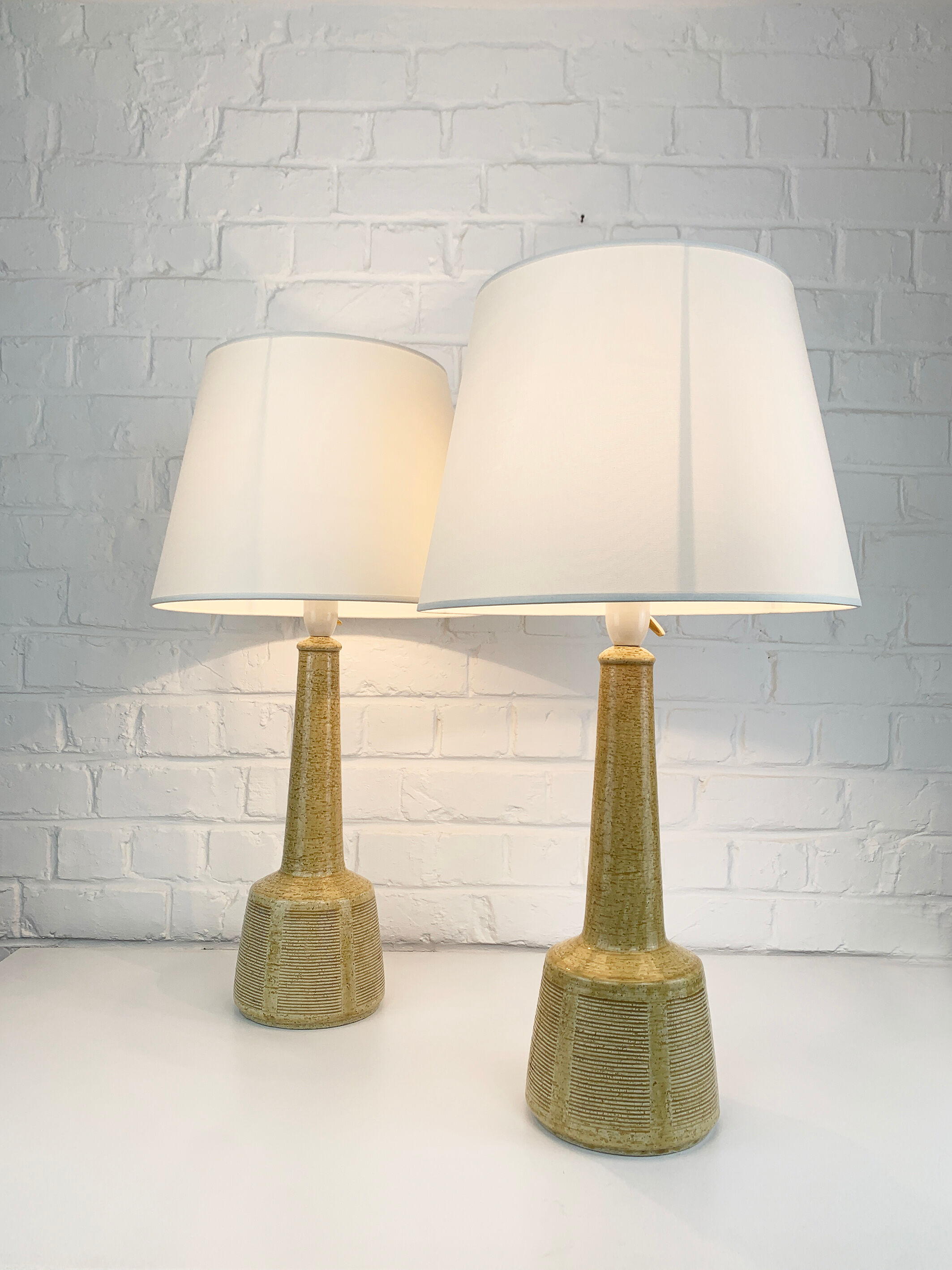 Pair of Ceramic Table Lamps Palshus, Denmark, design Esben Klint for Le Klint