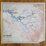 Rossignol school poster card "The Seine / The Loire"
