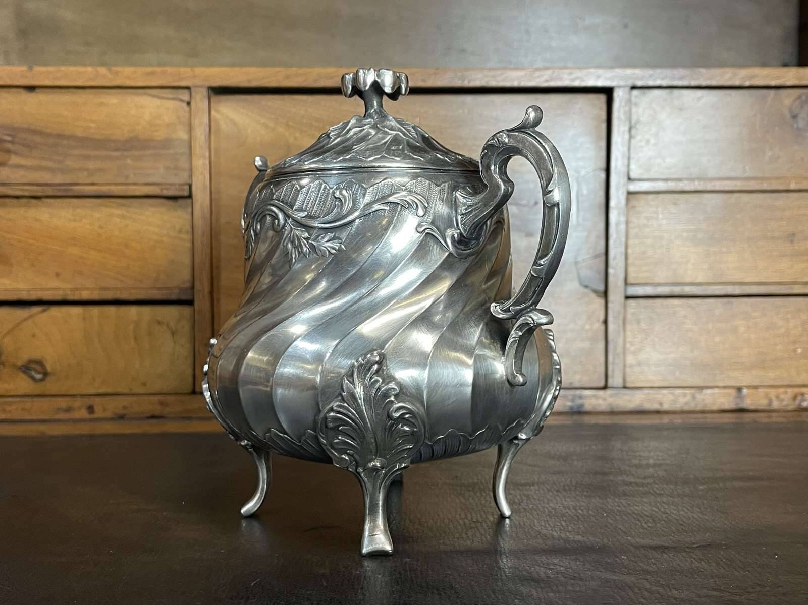 English silver plated sugar bowl