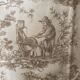 Tissu toile de Jouy fin XIXe