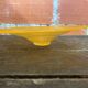 Antique Tripod Side Table Black Metal & Yellow Glass Bowl Years