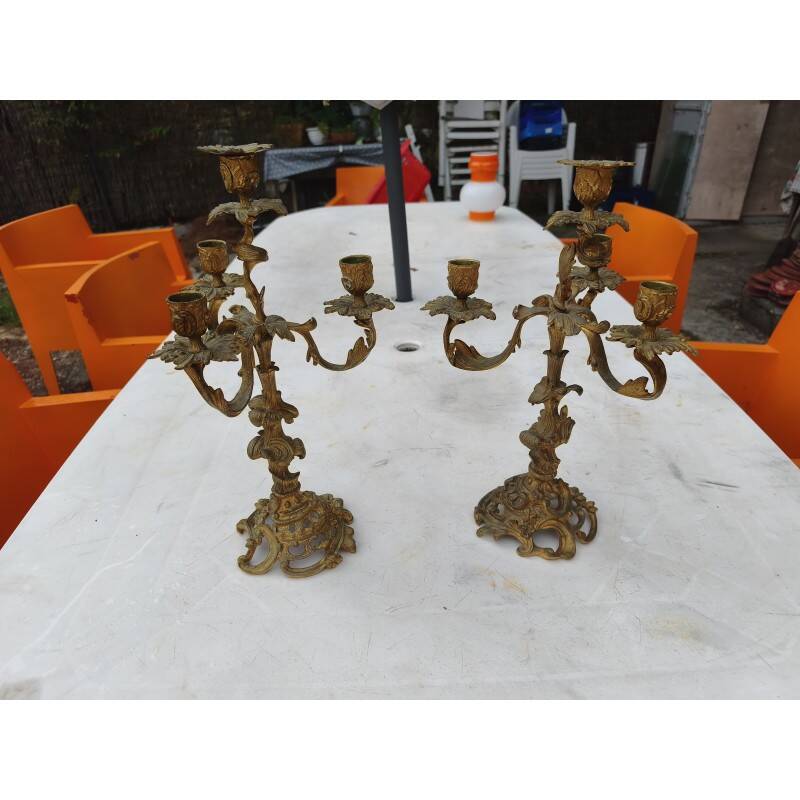 Paire de candélabres en bronze XIXe siècle