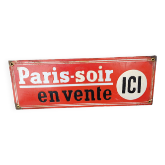 Paris-soir enameled sign
