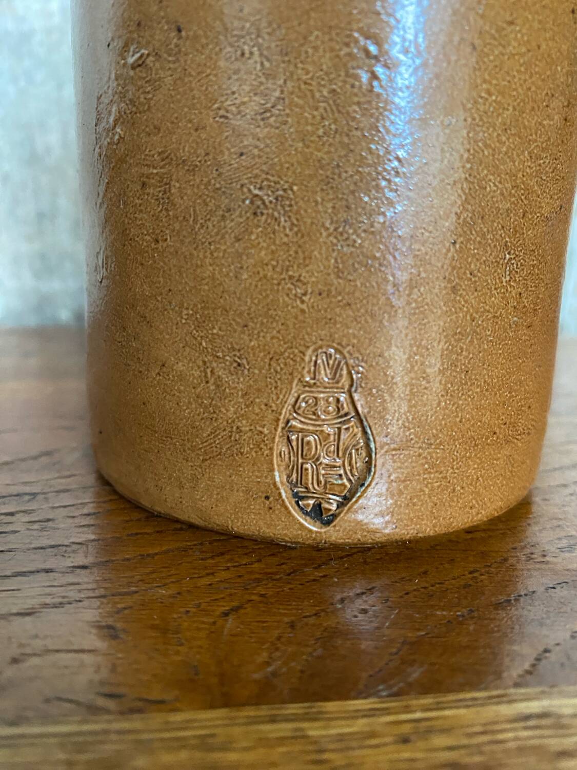 Antique Doulton Lambeth Brown Salt Stoneware Bottle Square Base 1860