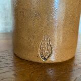 Antique Doulton Lambeth Brown Salt Stoneware Bottle Square Base 1860