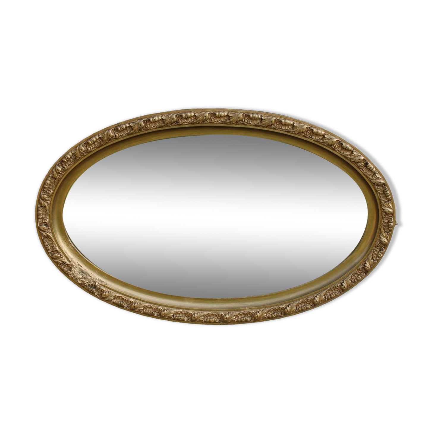 Bevelled oval antique mirror