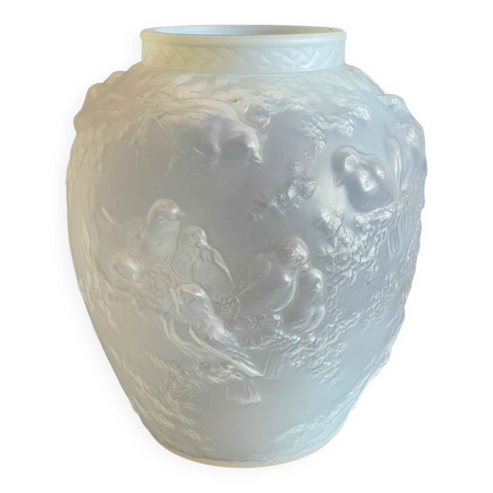 Muller opalescent bird vase