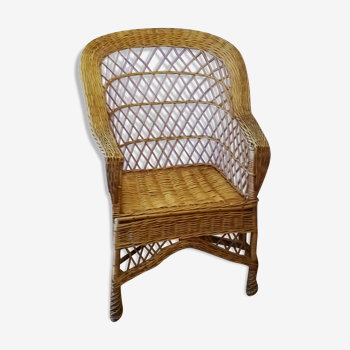 Fauteuil en rotin vintage