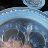 3 Blue Blue Pressed Pressed Molded Glass Bottle Bottom