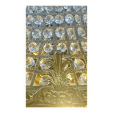 Large Montgolfiere chandelier in gilded bronze and faceted glass pendants