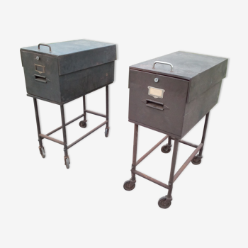 Pair of rolling filing cabinets form Flambo