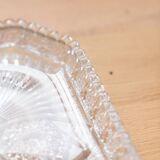 Square tray in Bohemian crystal, hand carved.