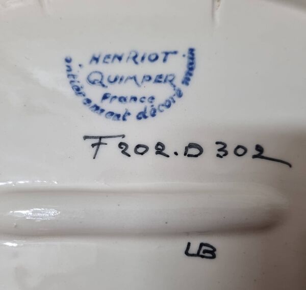 Soupière faîencerie HB Henriot, Quimper Bretagne