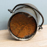 Small hammered bucket, copper, wrought iron