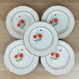 5 assiettes à dessert Lunéville Badonviller