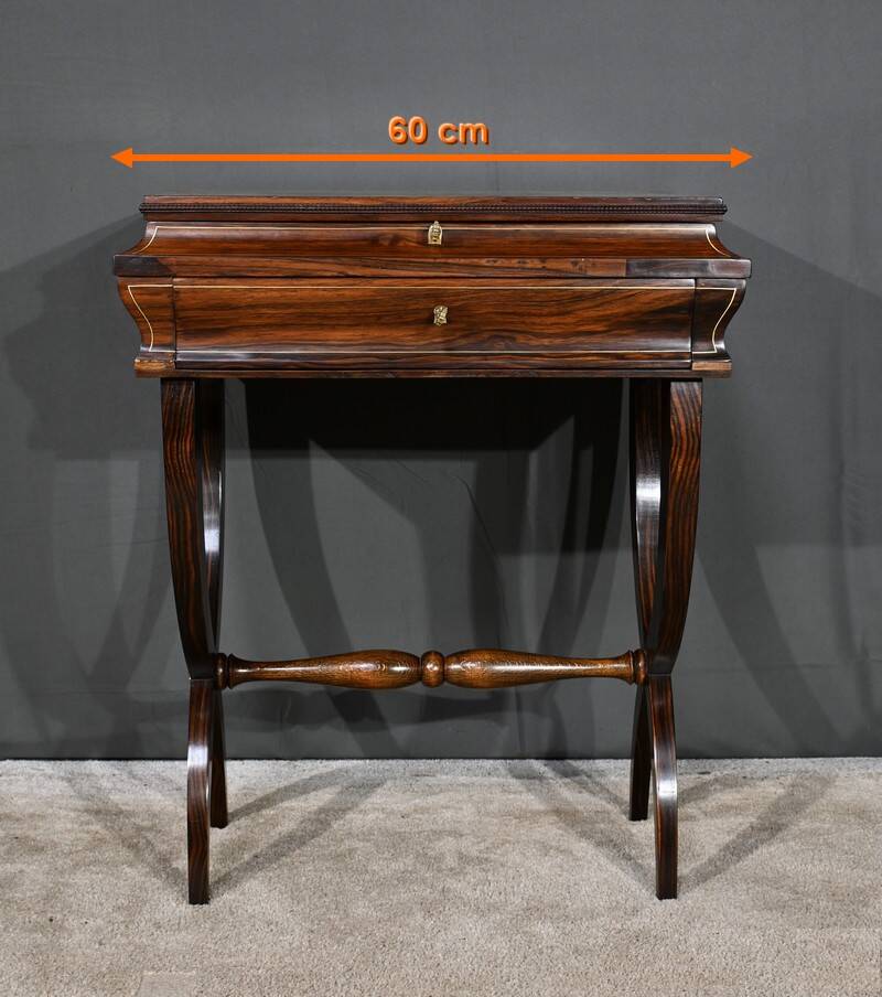 Rosewood work table, Napoleon III style, Maison Roll, Fg. St Antoin