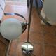 70s chrome metal floor lamp with 3 opaline ball lights