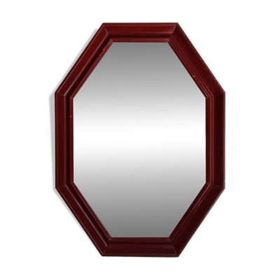 Miroir octogonale art déco en bois massif