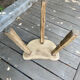Set of 2 stools brutalist tripod oak/beech