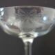 11 vintage engraved crystal champagne coupes