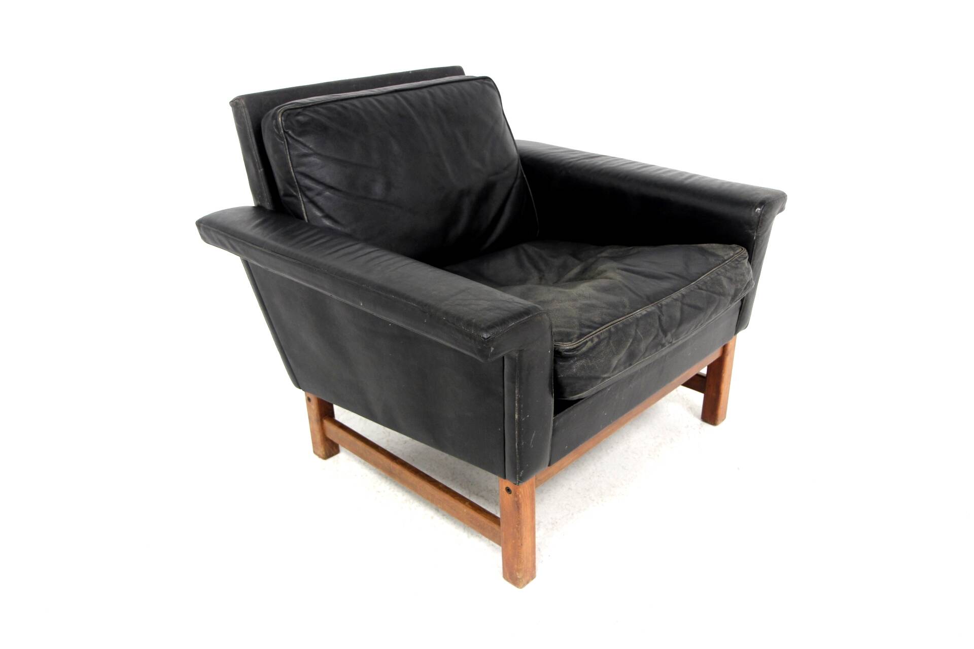 Fauteuil scandinave en cuir, Suède, 1960