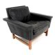 Fauteuil scandinave en cuir, Suède, 1960