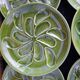 Set of 6 green oyster plates 25 cm – C.E.S France – Very good condition