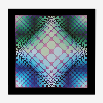 Dell rotogravure by Victor Vasarely 60x60cm, print from 1974