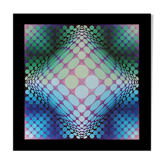 Dell rotogravure by Victor Vasarely 60x60cm, print from 1974