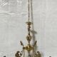 Polished Solid Brass Pendant Chandelier with Three Arms