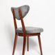 Vintage mid-century grey velvet heart-shaped chair, Europe, 1960s.
