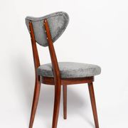 Vintage mid-century grey velvet heart-shaped chair, Europe, 1960s.