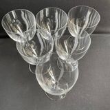 6 large glasses in light blown crystal