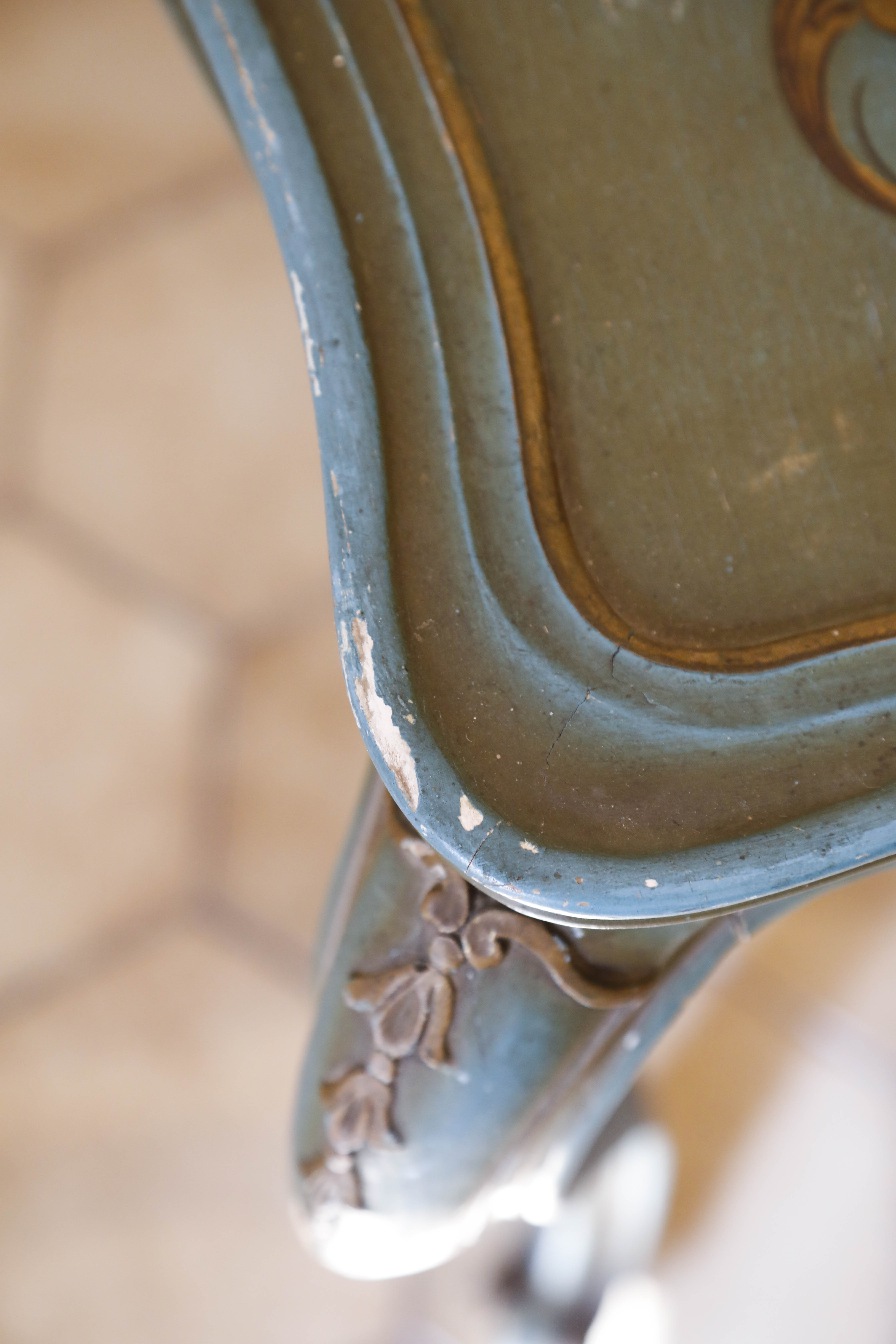 Louis XV style Venetian blue patina table