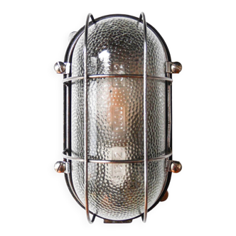 Old wall lamp in mesh hammered glass