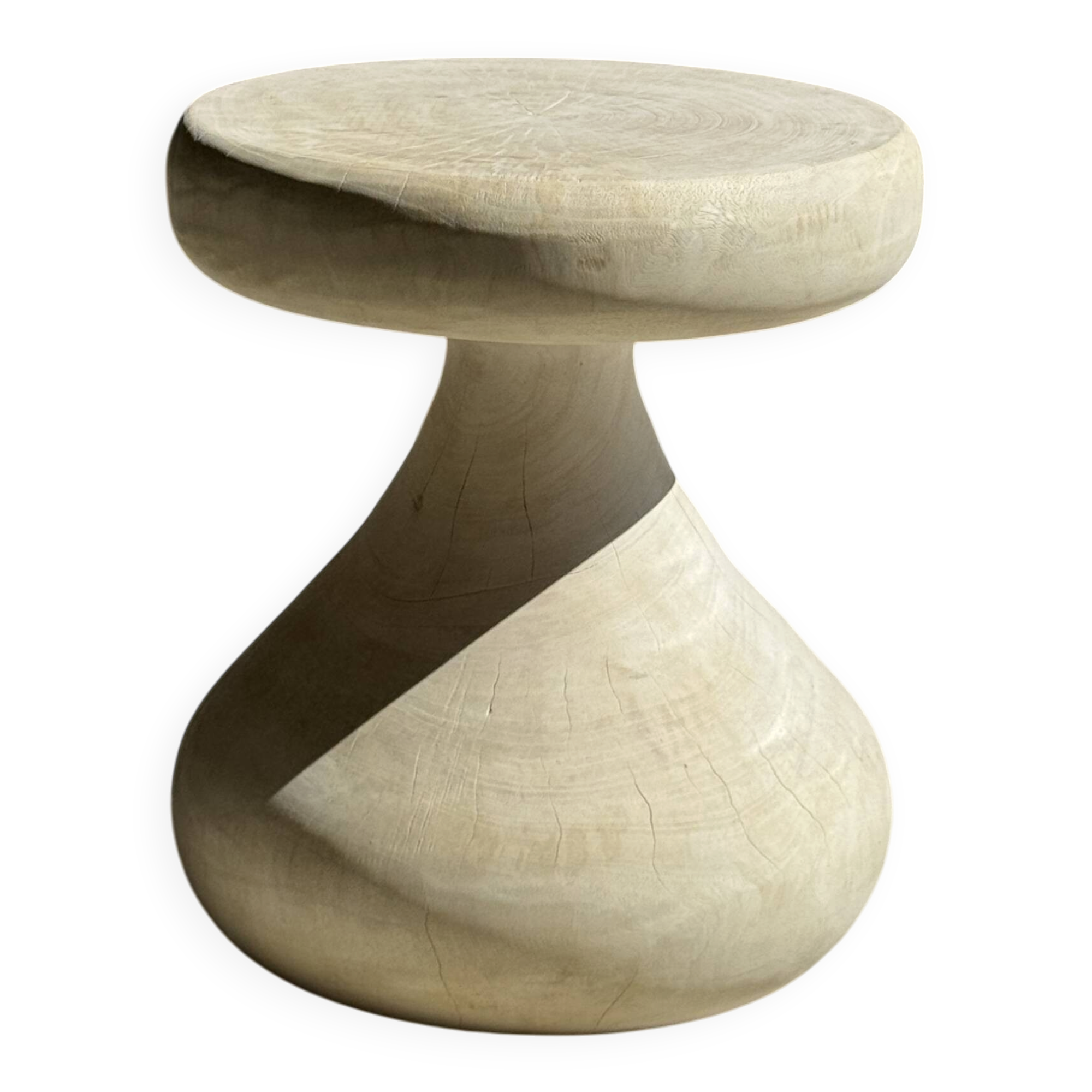 Pawn Bleach - Stool, side table, end table in solid mango wood