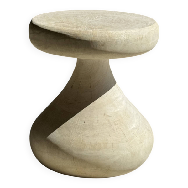 Pawn Bleach - Tabouret, table d'appoint, bout de canapé en manguier massif