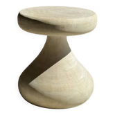 Pawn Bleach - Tabouret, table d'appoint, bout de canapé en manguier massif