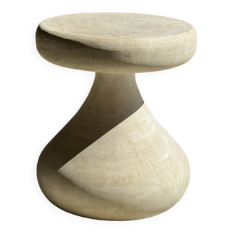 Pawn Bleach - Stool, side table, end table in solid mango wood