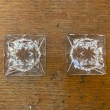 Pair of Antique Cut Arques Crystal Salt Cellars, Salt and Pepper Shakers, Vintage