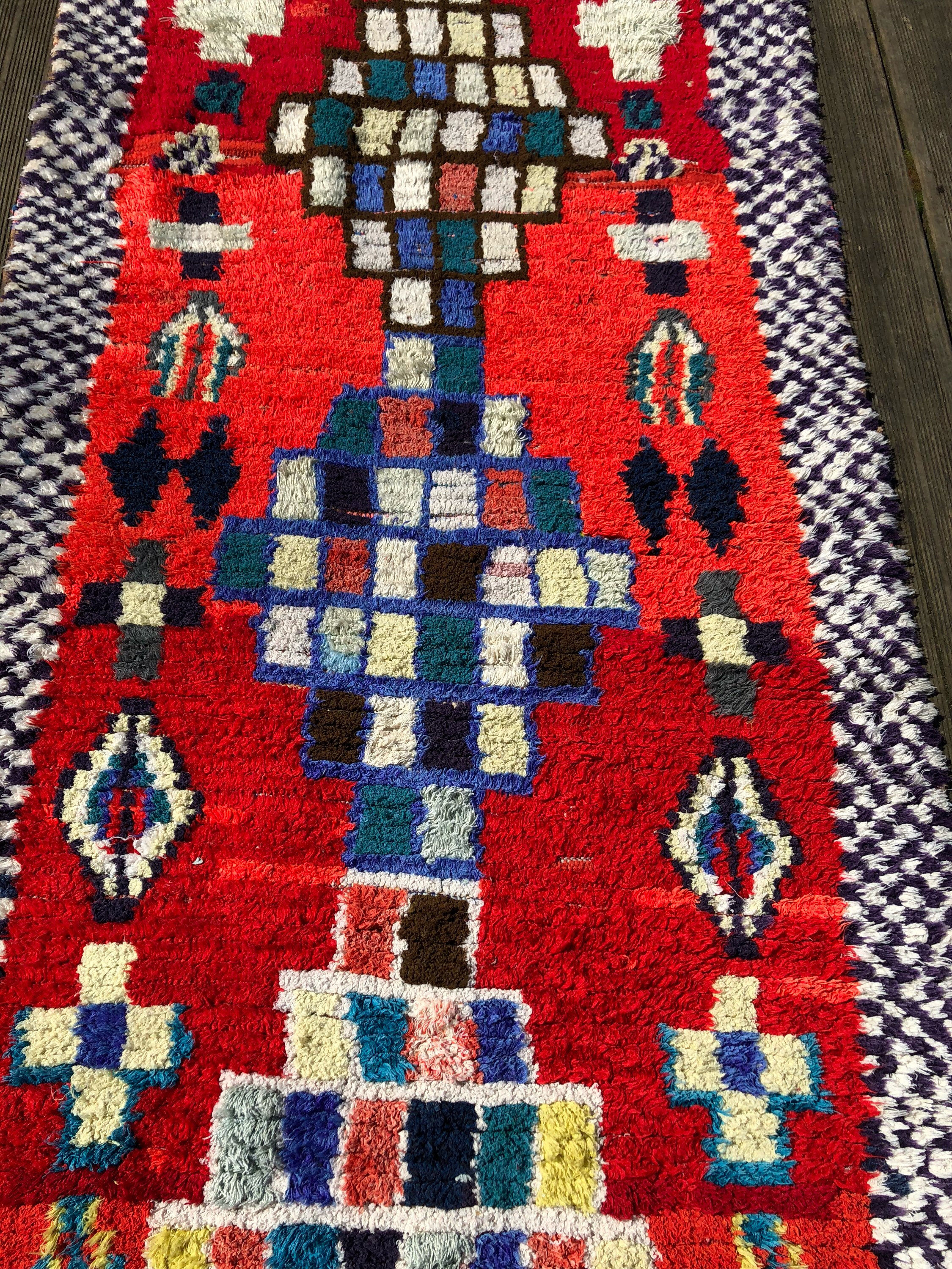 Berber carpet boucherouite 260 x 95 cm