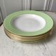 Lot de 6 assiettes creuses vert pastel nid d'abeille Moulin des Loups / L'Amandinoise années 50
