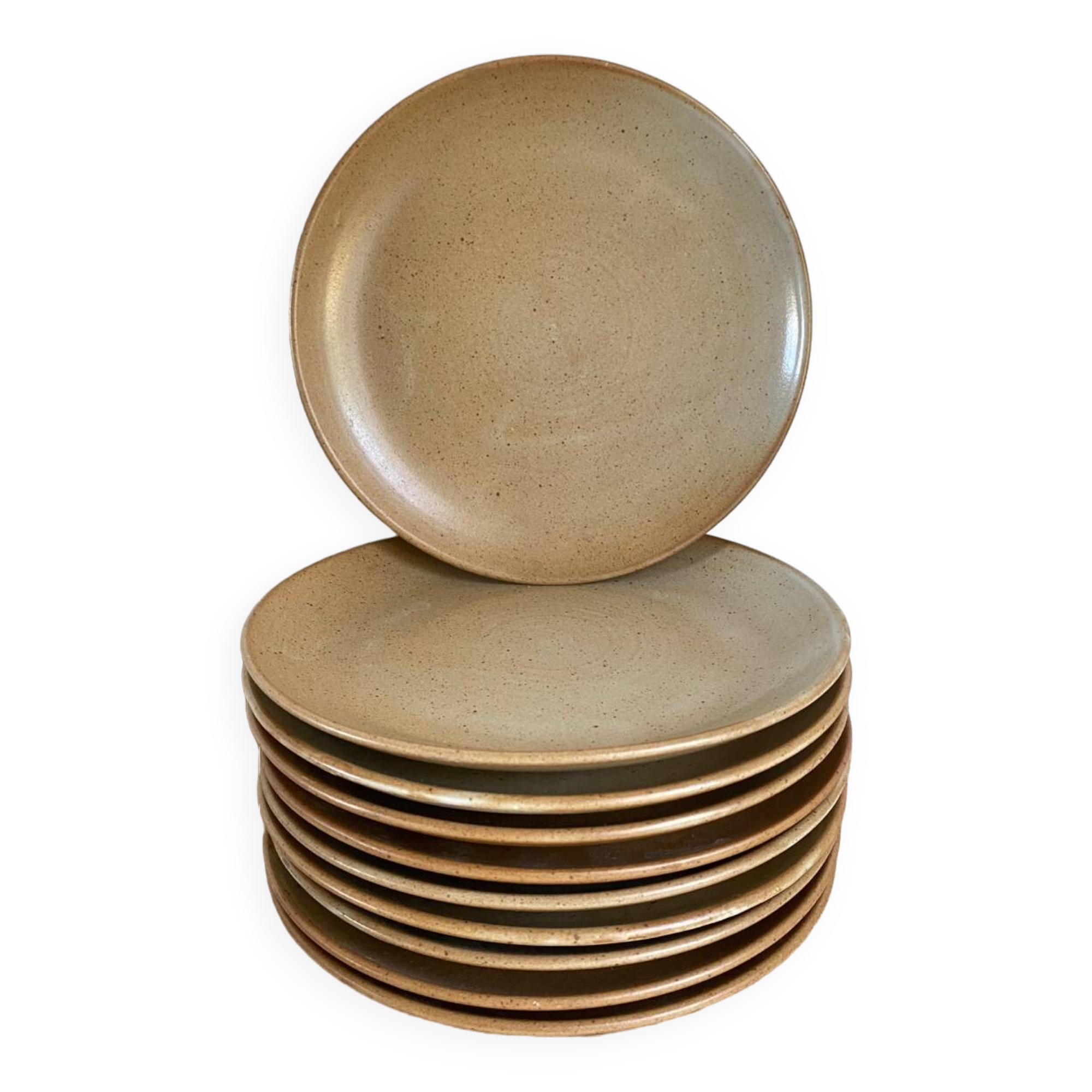 10 Stoneware Dessert Plates France CNP Village Neuve